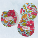 Wild Flowers Burp Pads - Velour - Set of 2 w/ Name or Text