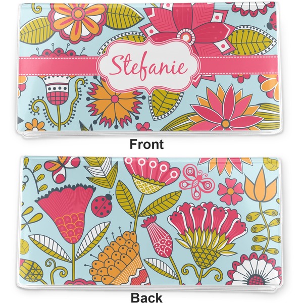 Wild Flowers Vinyl Check Book Cover - Front and Back