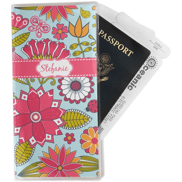 Custom Wild Flowers Travel Document Holder