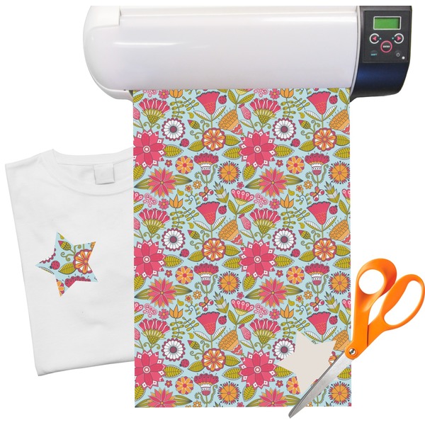 Custom Wild Flowers Heat Transfer Vinyl Sheet (12"x18")