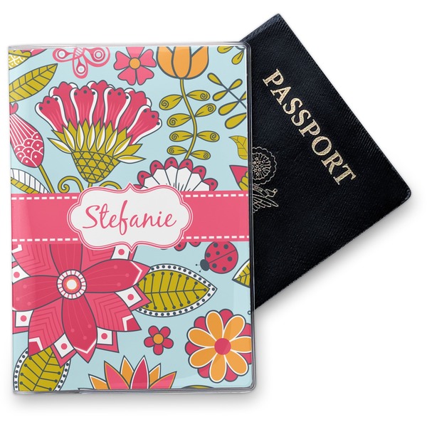 Custom Wild Flowers Vinyl Passport Holder (Personalized)