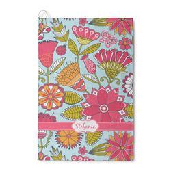 Wild Flowers Waffle Weave Golf Towel (Personalized)