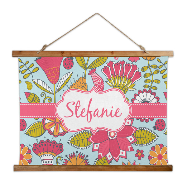 Custom Wild Flowers Wall Hanging Tapestry - Wide (Personalized)
