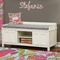 Wild Flowers Wall Name Decal Above Storage bench