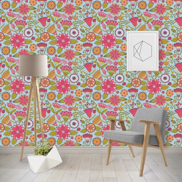Custom Wild Flowers Wallpaper & Surface Covering (Peel & Stick - Repositionable)