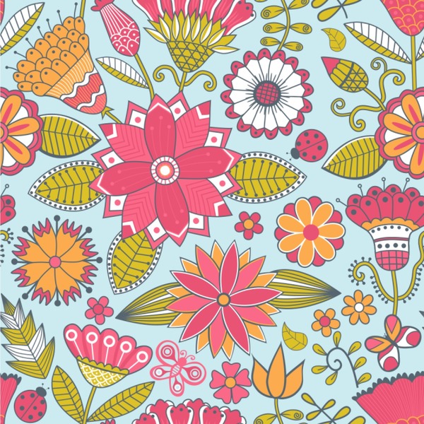 Custom Wild Flowers Wallpaper & Surface Covering (Peel & Stick 24"x 24" Sample)