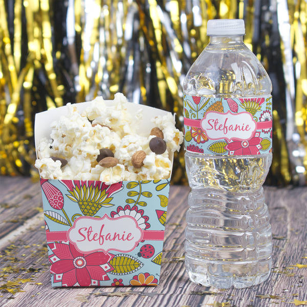 Wild Flowers Water Bottle Label - w/ Favor Box