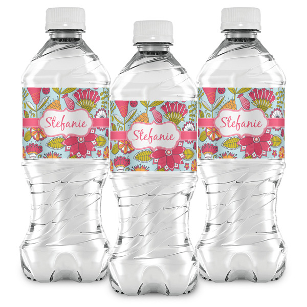 Wild Flowers Water Bottle Labels - Front View
