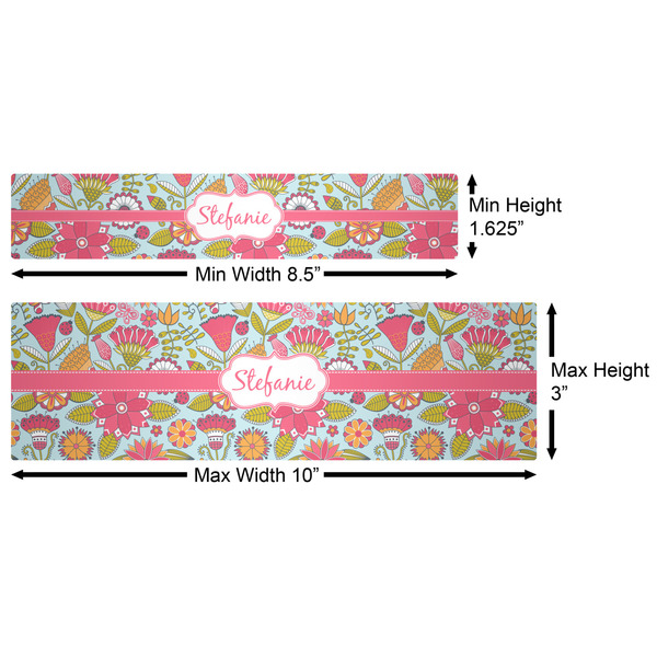 Wild Flowers Water Bottle Labels w/ Dimensions