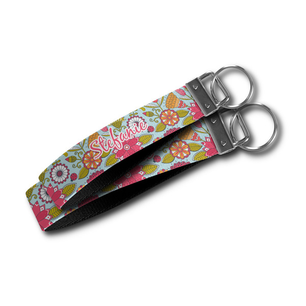 Wild Flowers Webbing Keychain FOBs - Size Comparison