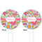 Wild Flowers White Plastic 4" Food Pick - Round - Double Sided - Front & Back