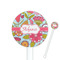 Wild Flowers 5.5" Round Plastic Stir Sticks - White - Single Sided (Personalized)