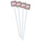 Wild Flowers White Plastic Stir Stick - Single Sided - Square - Front