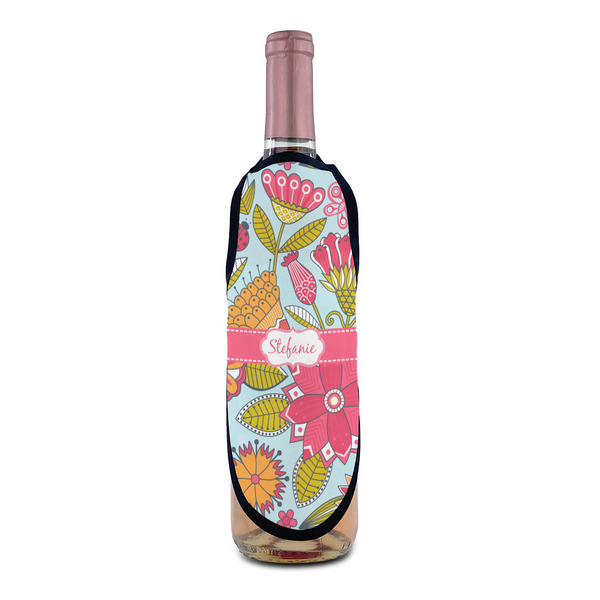 Wild Flowers Wine Bottle Apron - IN CONTEXT