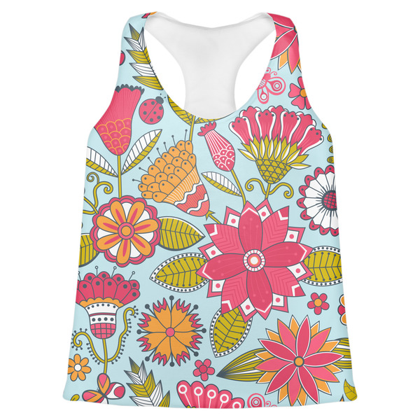 Custom Wild Flowers Womens Racerback Tank Top - X Large