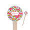 Wild Flowers 4" Round Wooden Food Picks - Single Sided (Personalized)