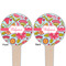 Wild Flowers Wooden 4" Food Pick - Round - Double Sided - Front & Back