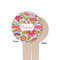 Wild Flowers Wooden 4" Food Pick - Round - Single Sided - Front & Back