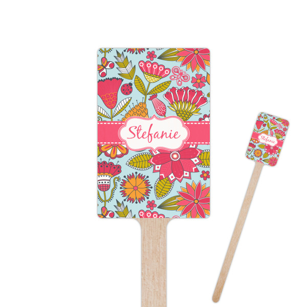 Custom Wild Flowers Rectangle Wooden Stir Sticks (Personalized)