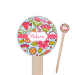 Wild Flowers Round Wooden Food Picks (Personalized)