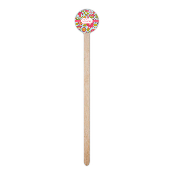 Wild Flowers Wooden 6" Stir Stick - Round - Single Stick