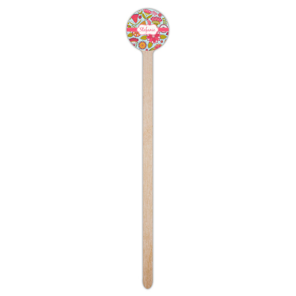 Wild Flowers Wooden 7.5" Stir Stick - Round - Single Stick