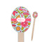 Wild Flowers Wooden Food Pick - Oval - Closeup