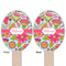 Wild Flowers Wooden Food Pick - Oval - Double Sided - Front & Back