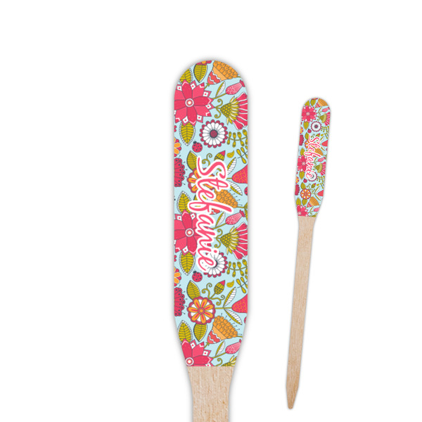Custom Wild Flowers Paddle Wooden Food Picks (Personalized)