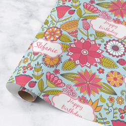 Wild Flowers Wrapping Paper Roll - Medium - Matte (Personalized)