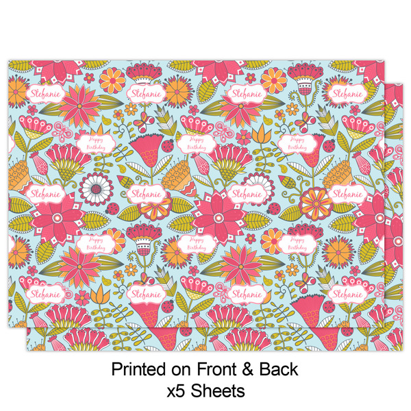 Wild Flowers Wrapping Paper Sheet - Double Sided - Front