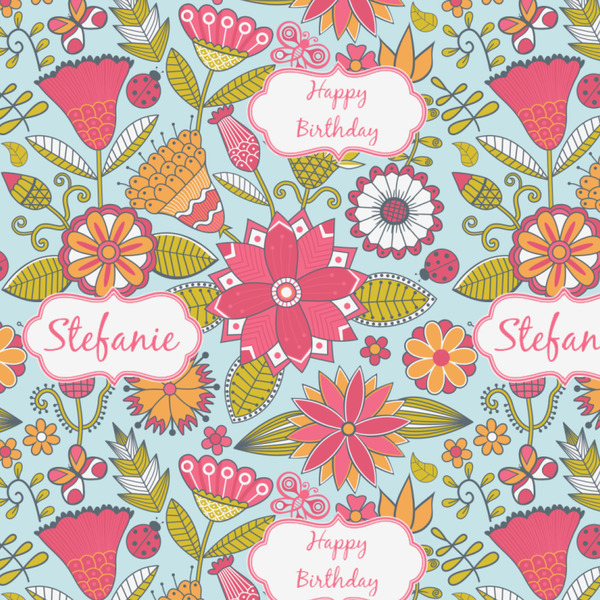Wild Flowers Wrapping Paper Square
