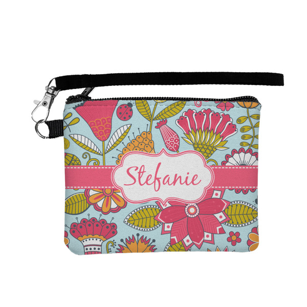 Custom Wild Flowers Wristlet ID Case w/ Name or Text