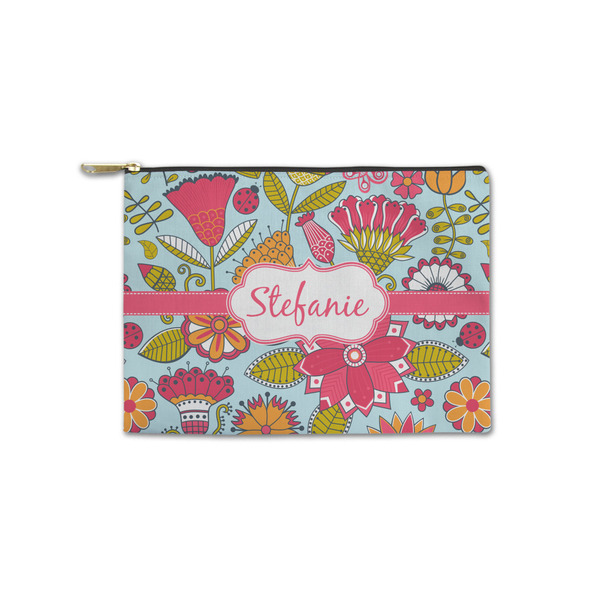 Custom Wild Flowers Zipper Pouch - Small - 8.5"x6" (Personalized)