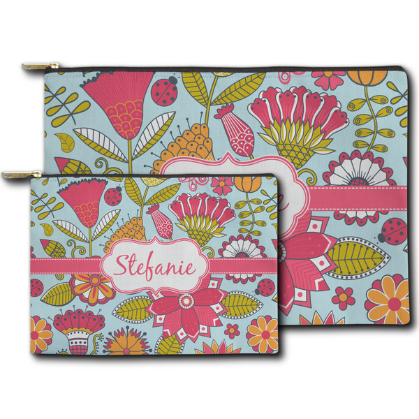 Wild Flowers Zippered Pouches - Size Comparison