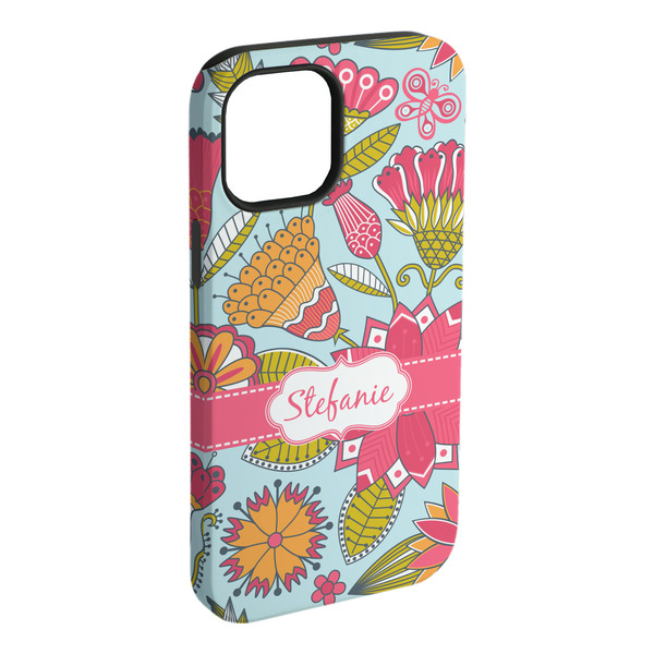 Custom Wild Flowers iPhone Case - Rubber Lined (Personalized)