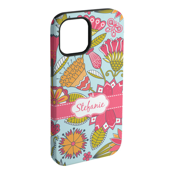 Custom Wild Flowers iPhone Case - Rubber Lined - iPhone 15 Pro Max (Personalized)