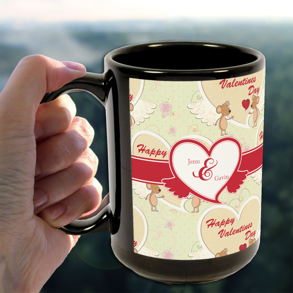 Mouse Love 15oz. Black Mug - LIFESTYLE