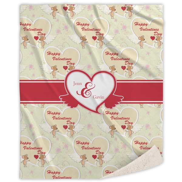 Custom Mouse Love Sherpa Throw Blanket - 50"x60" (Personalized)