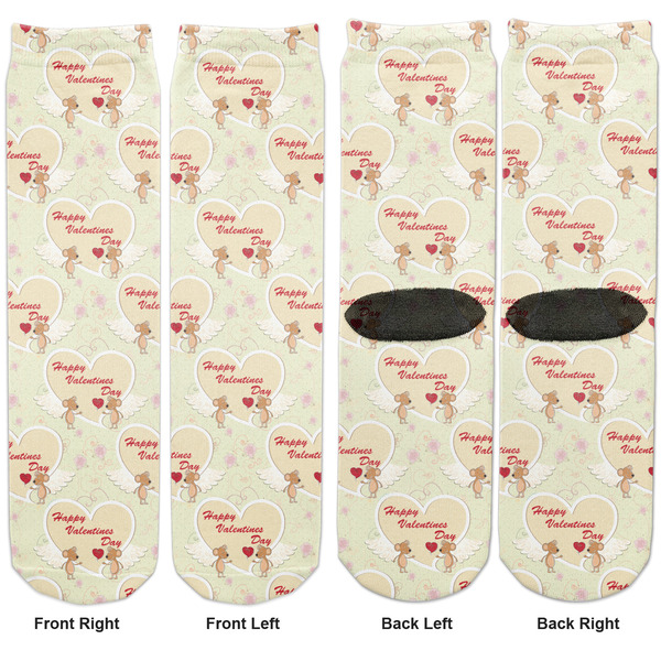 Mouse Love Adult Crew Socks - Double Pair - Front and Back - Apvl