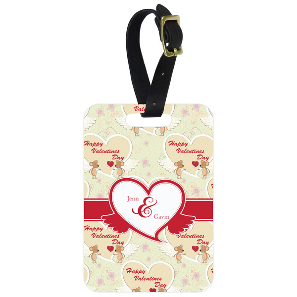Custom Mouse Love Metal Luggage Tag w/ Couple's Names