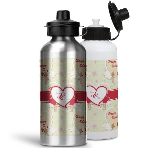 Mouse Love Aluminum Water Bottles - MAIN (white &silver)