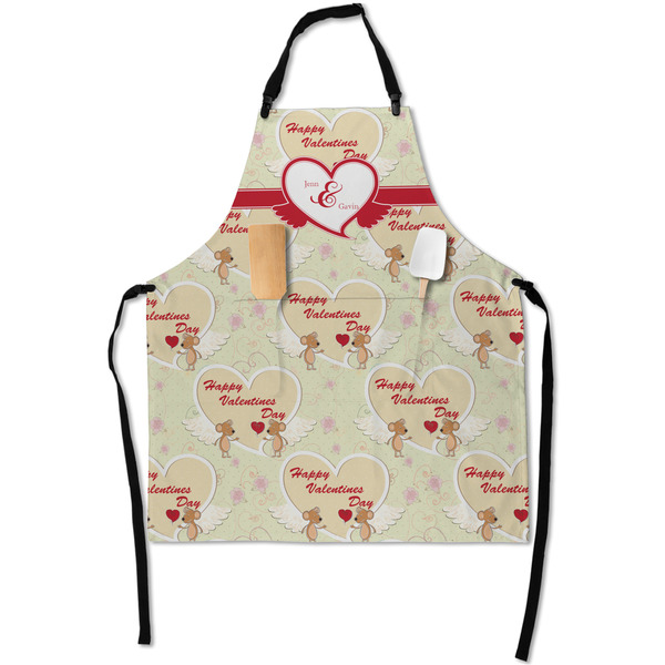 Custom Mouse Love Apron With Pockets w/ Couple's Names