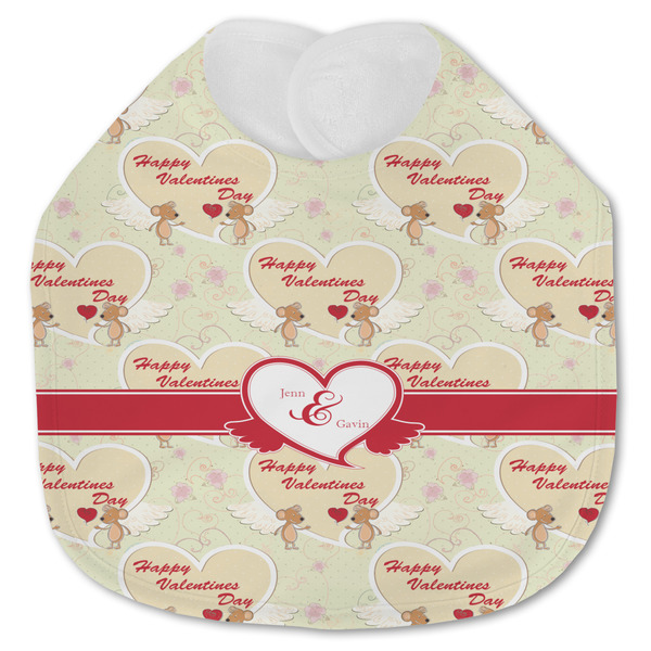Custom Mouse Love Jersey Knit Baby Bib w/ Couple's Names