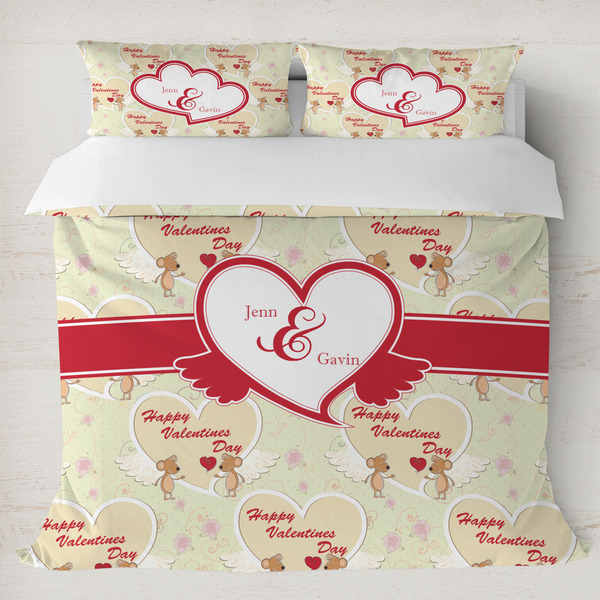 Custom Mouse Love Duvet Cover Set - King (Personalized)