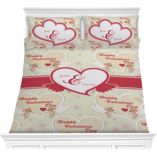 Custom Mouse Love Comforter Set - Full / Queen (Personalized)