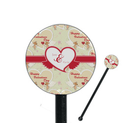 Mouse Love 5.5" Round Plastic Stir Sticks - Black - Double Sided (Personalized)