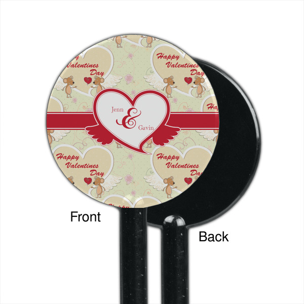 Mouse Love Black Plastic 5.5" Stir Stick - Single Sided - Round - Front & Back