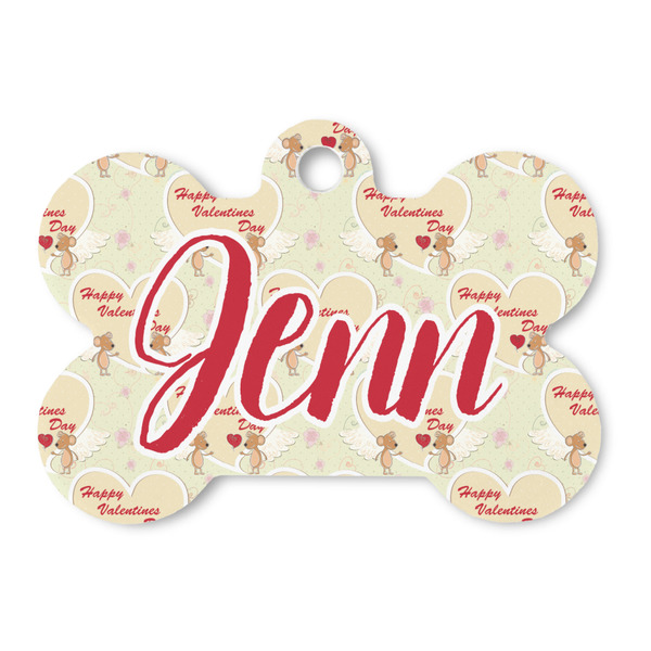Custom Mouse Love Bone Shaped Dog ID Tag - Large (Personalized)