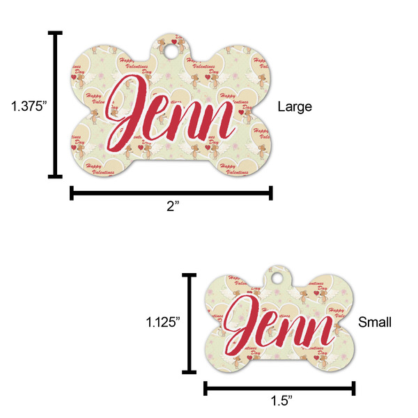 Mouse Love Bone Shaped Dog ID Tag - Large - Scale
